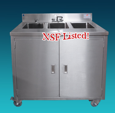 3 Compartment Portable Sink